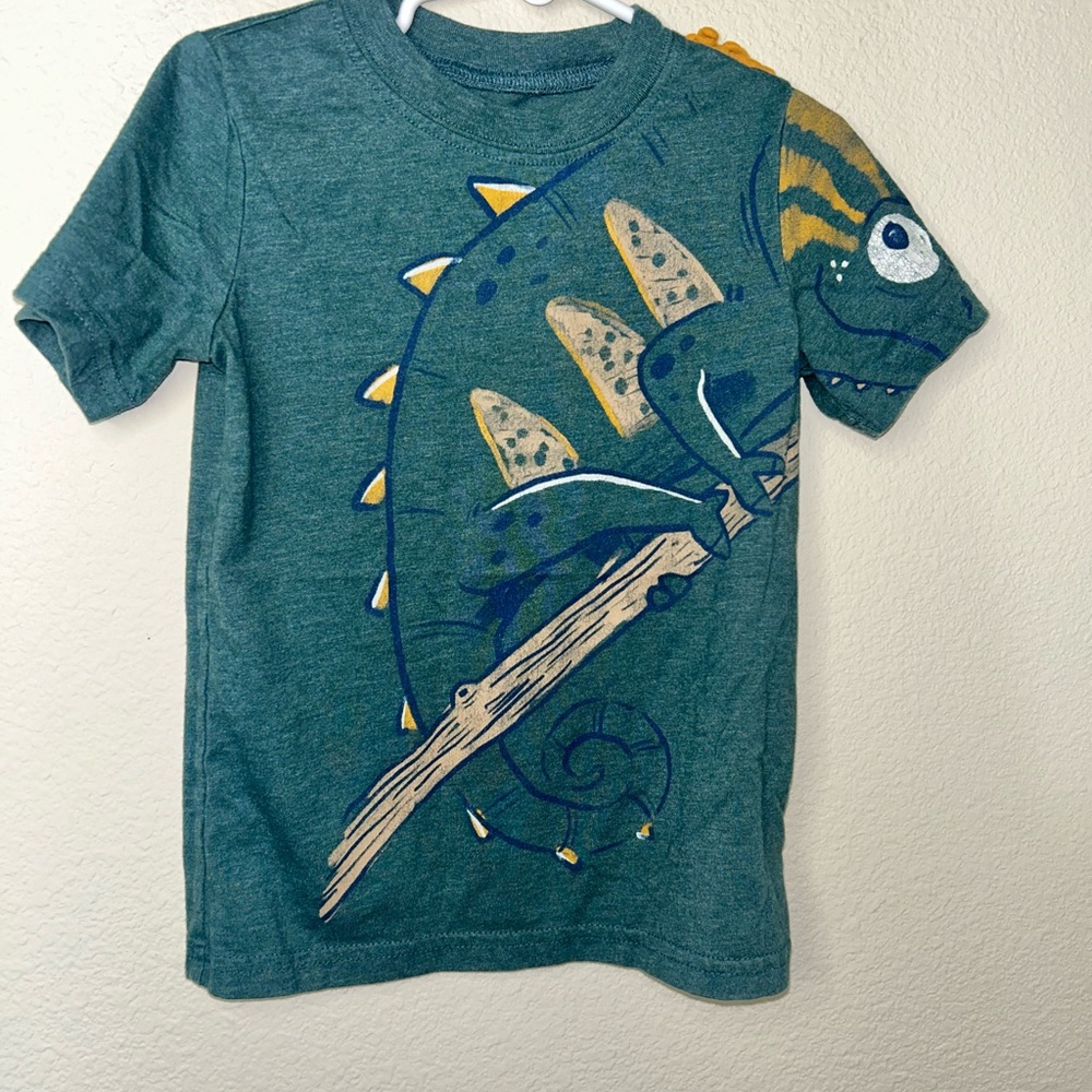 Kids Green Dinosaur Graphic T-Shirt